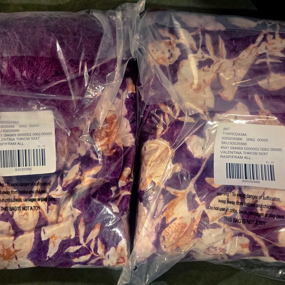 NEW Anthropologie Valentina Throw Blanket, Raspberry - Sold Out - SKU 93035566 - Picture 6 of 6